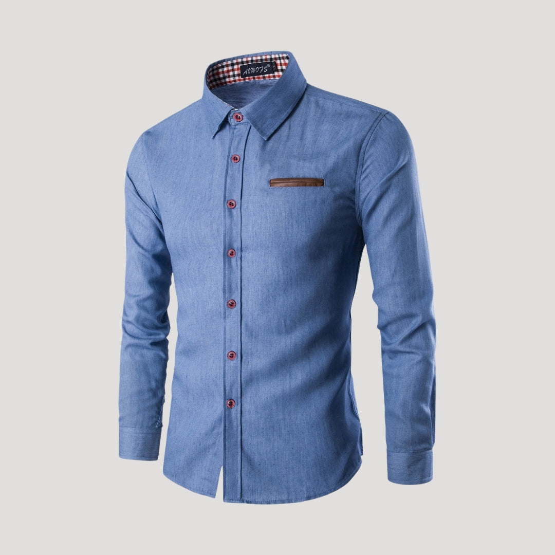 Denim Shirt – Slim Fit Cotton – Smart Casual Style