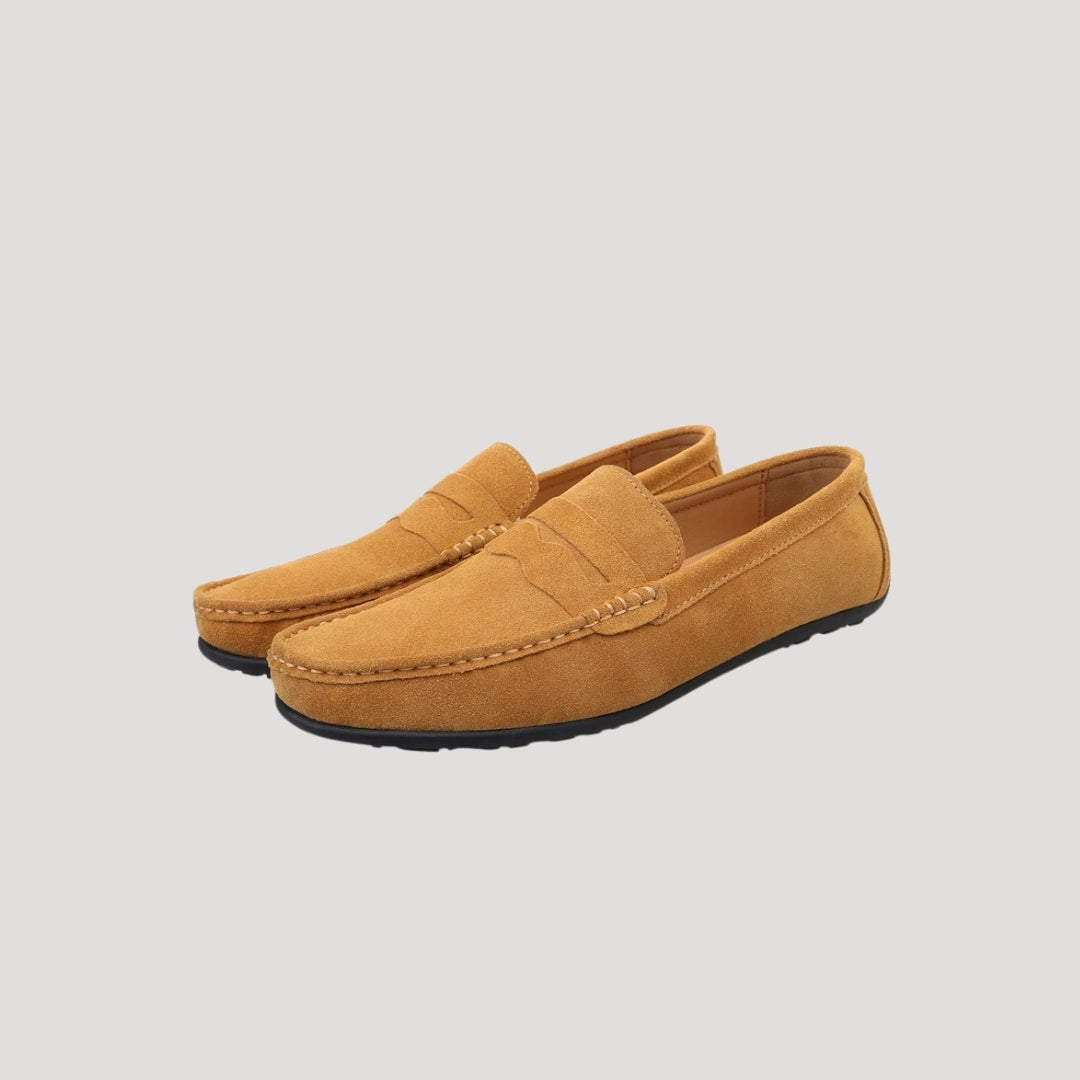 Men's suede loafers – Slip on driving shoes