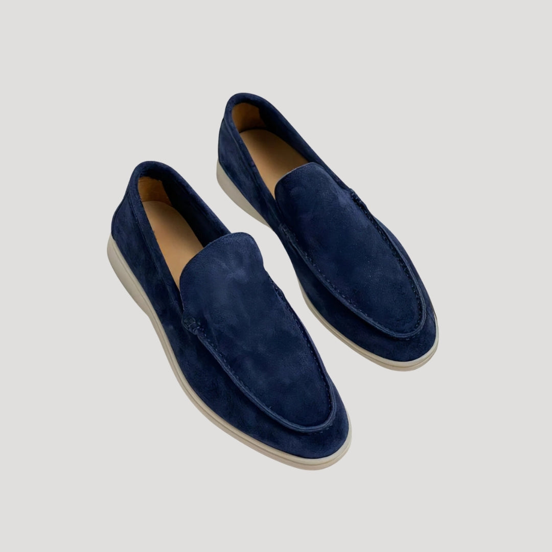 Men’s Suede Slip-On Loafers – Minimal Design – Casual Smart Shoes