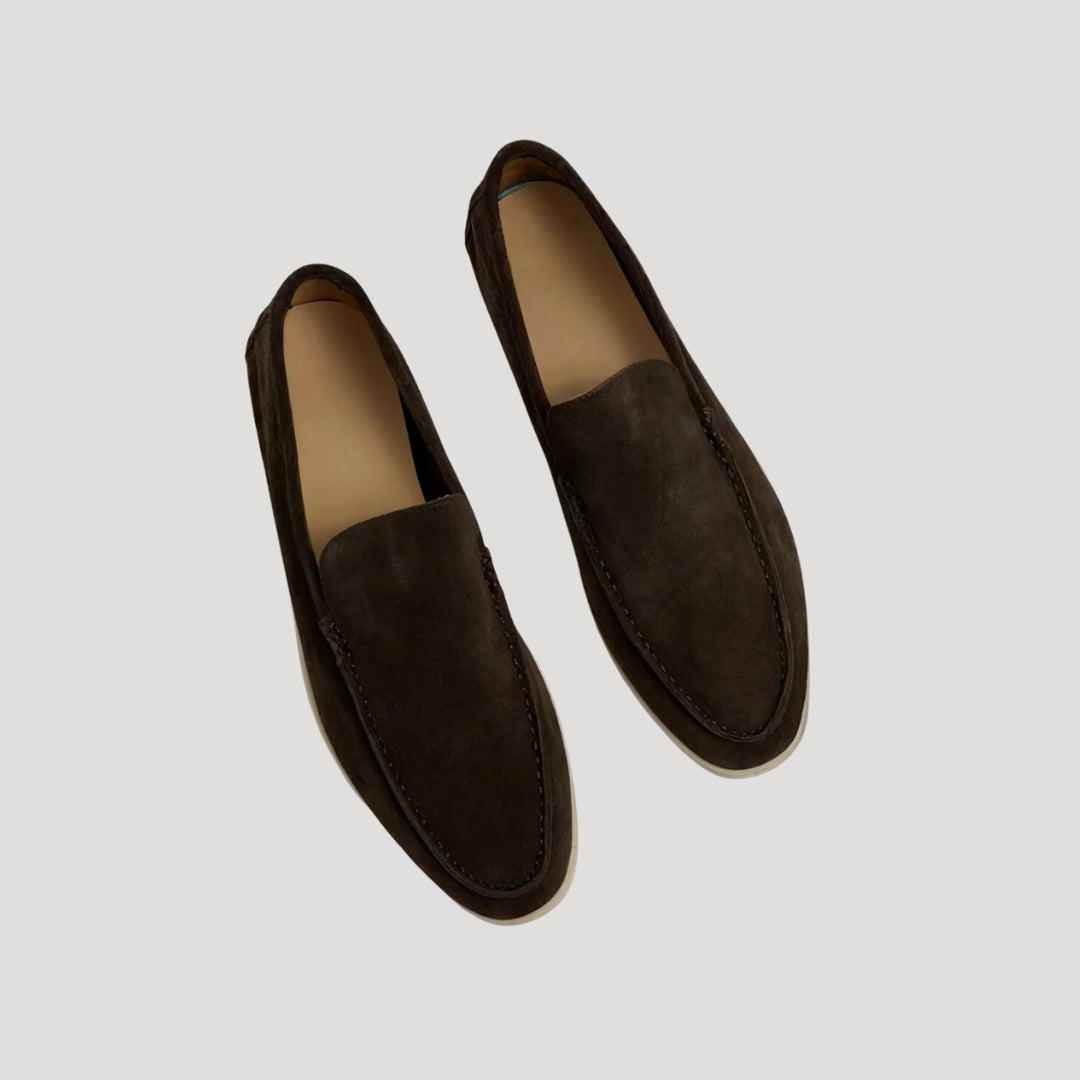 Men’s Suede Slip-On Loafers – Minimal Design – Casual Smart Shoes