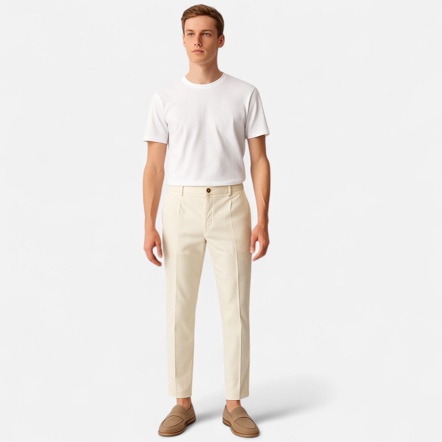 Chino Trousers – Soft Cotton Blend – Smart Casual Look for Men