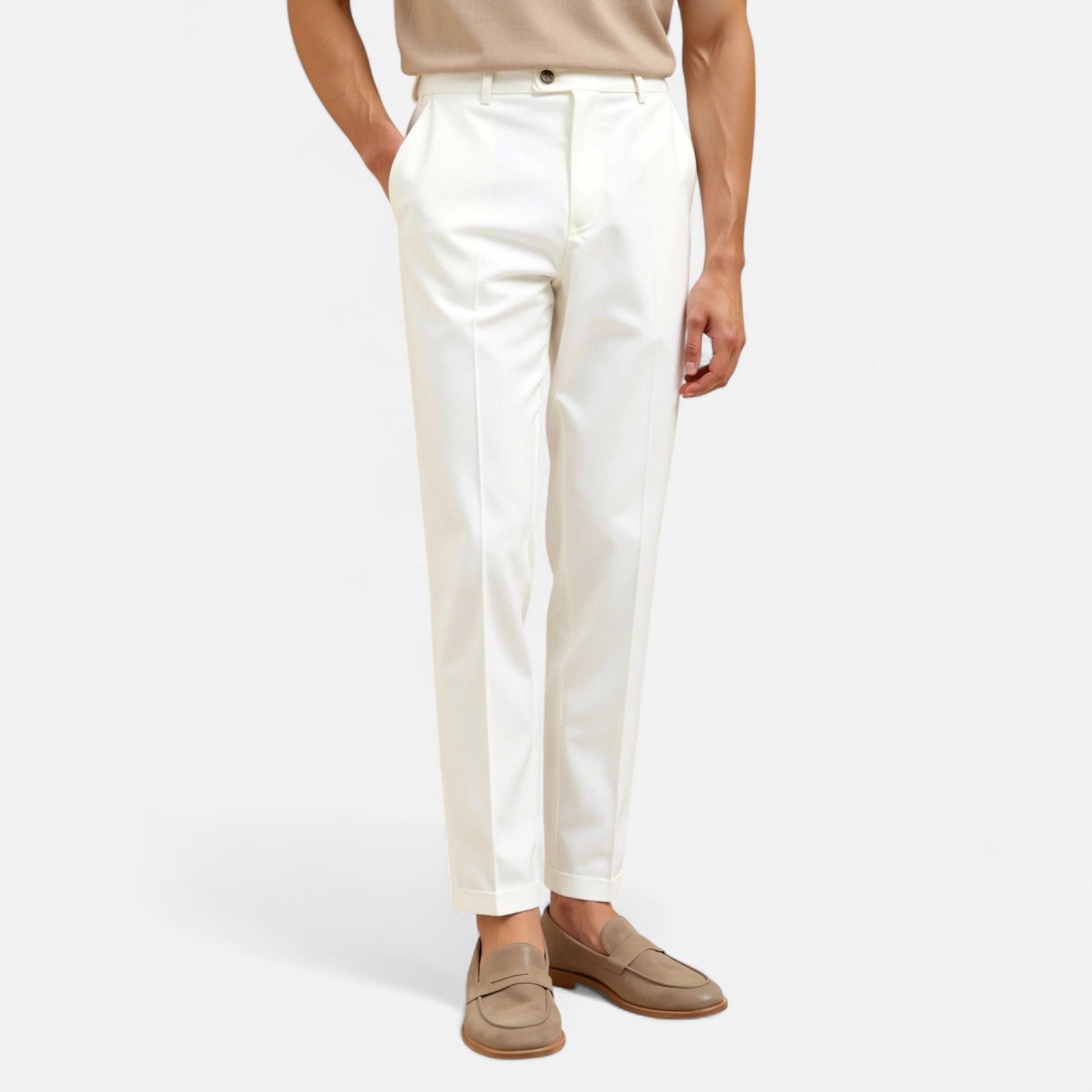 Chino Trousers – Soft Cotton Blend – Smart Casual Look for Men