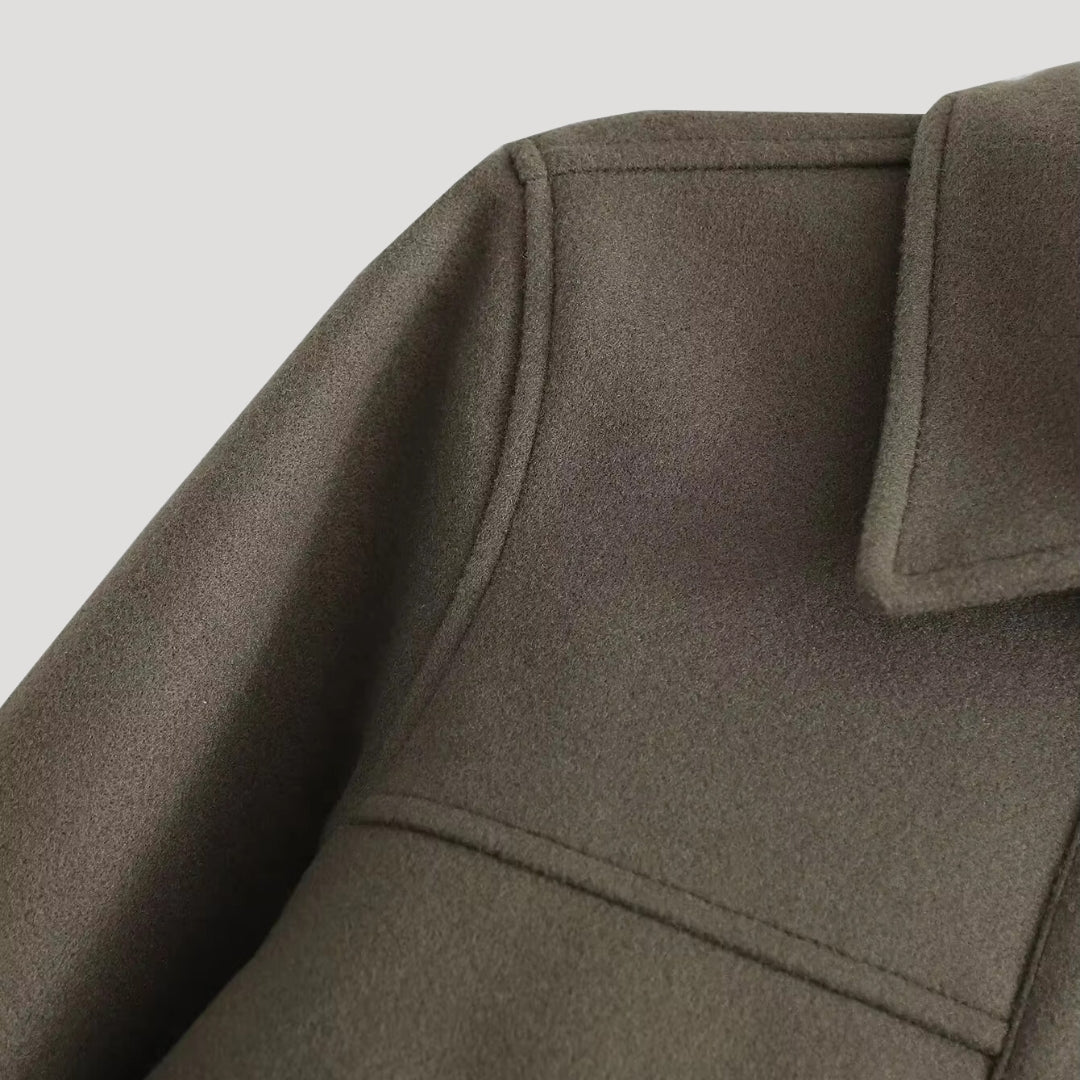Veste utilitaire – Mélange de laine court – Style urbain décontracté