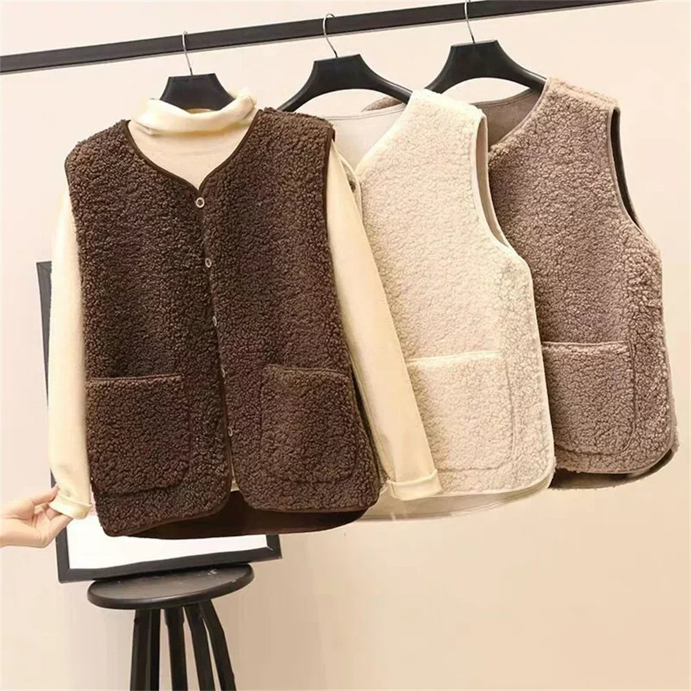 Fleece Vest – Button Front – Soft Winter Layer