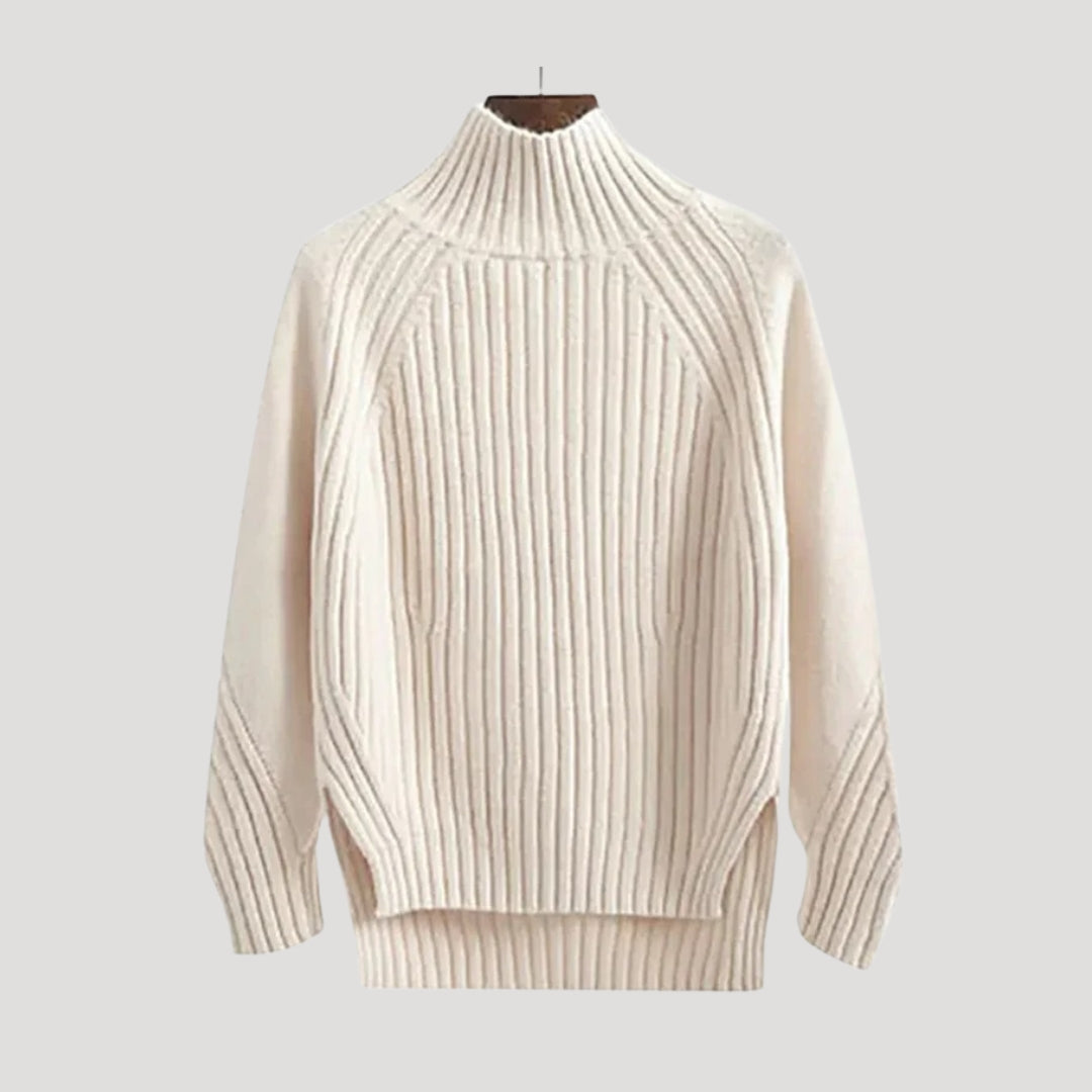 High Neck Sweater – Ribbed Knit – Casual to Cosy Look