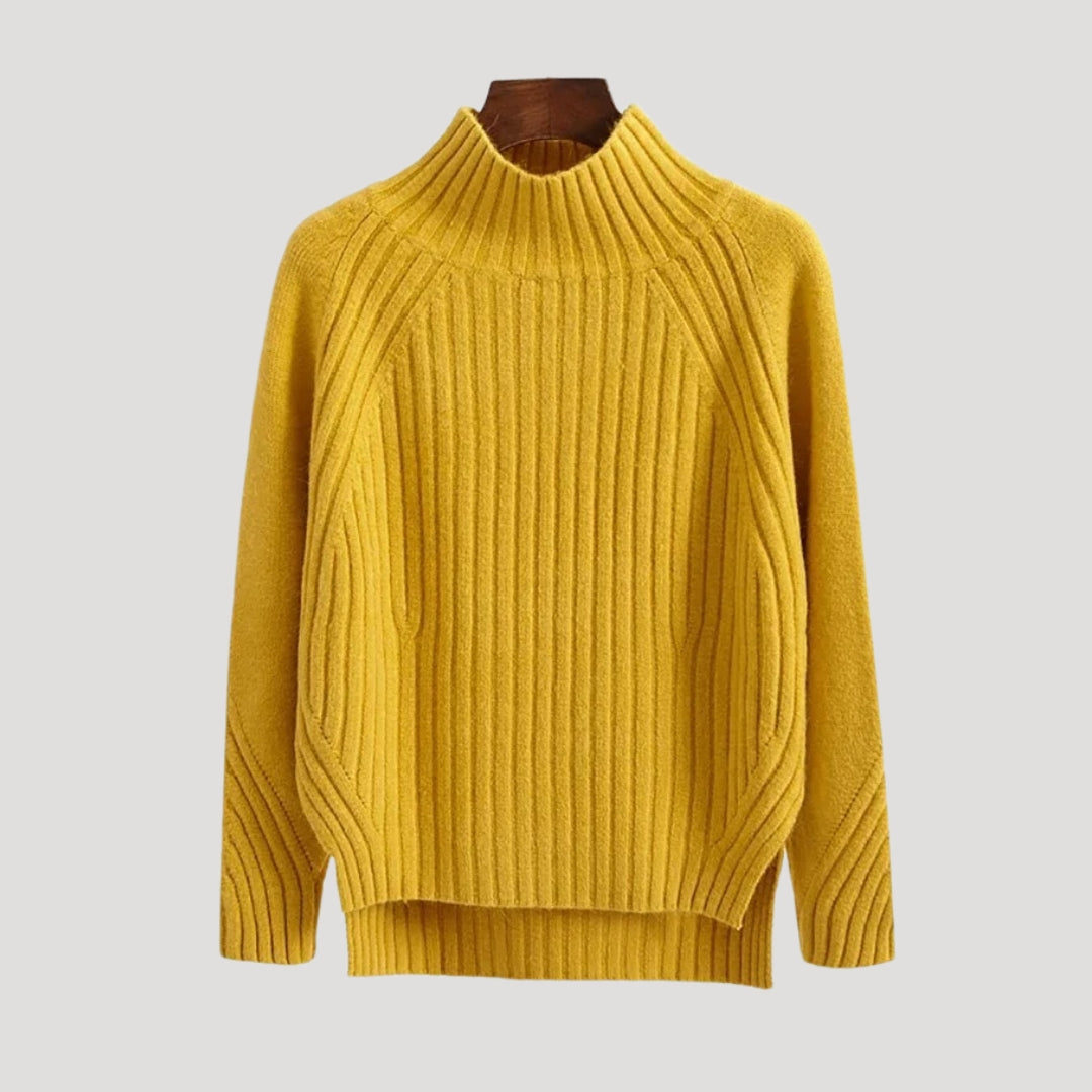 High Neck Sweater – Ribbed Knit – Casual to Cosy Look