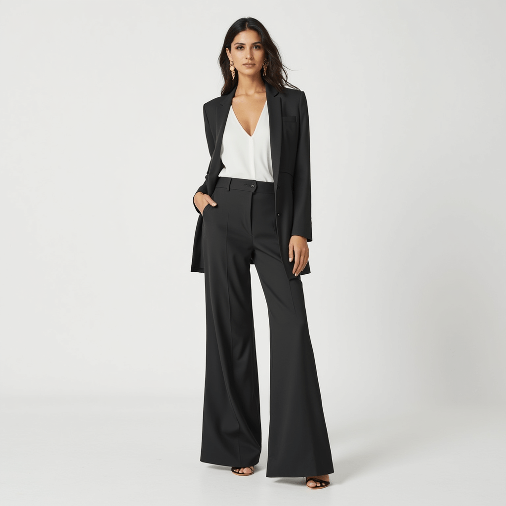 Wide-Leg Trousers – High Waist – Elegant Office Style