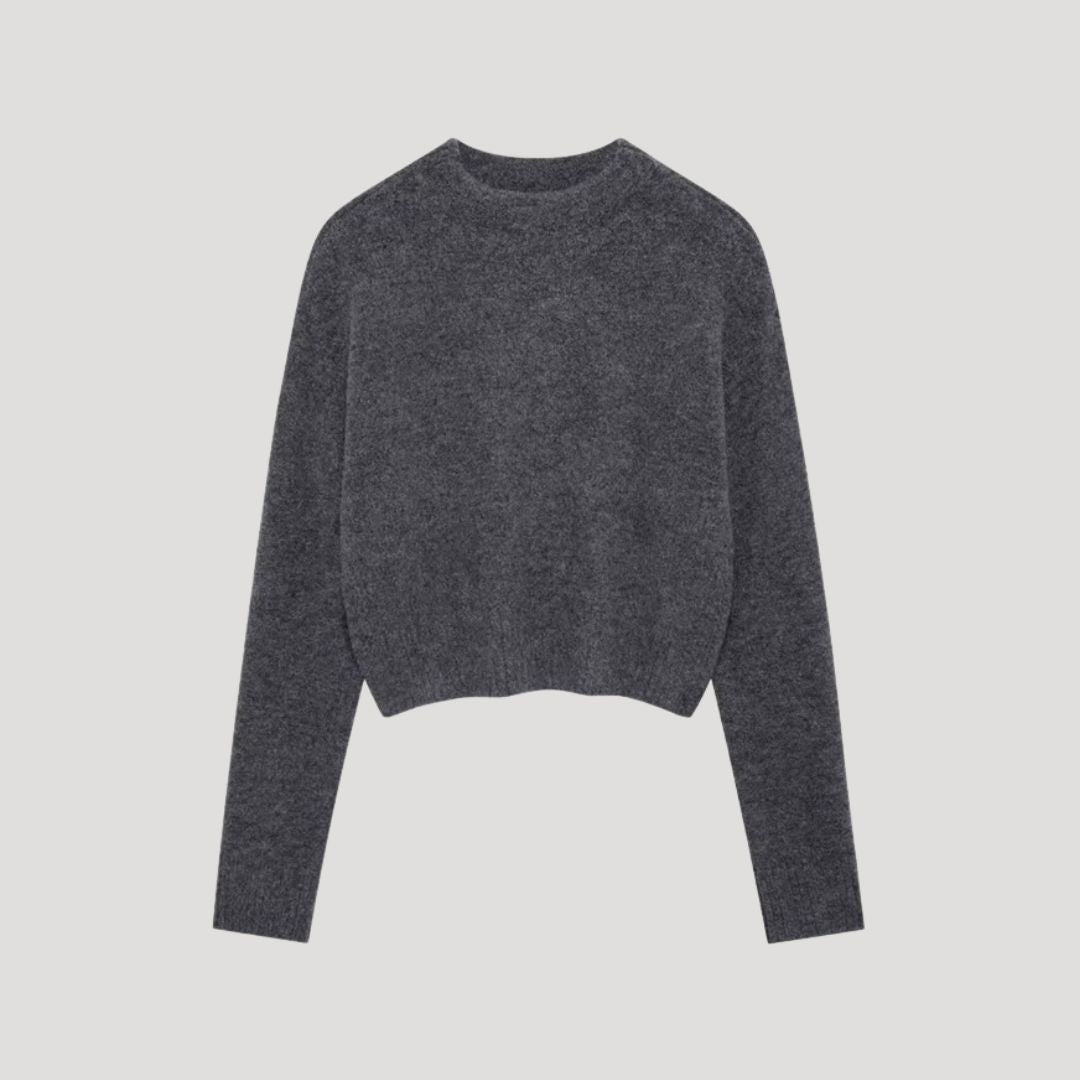 Mock Neck Sweater – Ribbed Hem – Soft Knit Winter Look