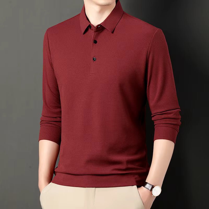 Long Sleeve Polo – Textured Knit – Smart Everyday Essential