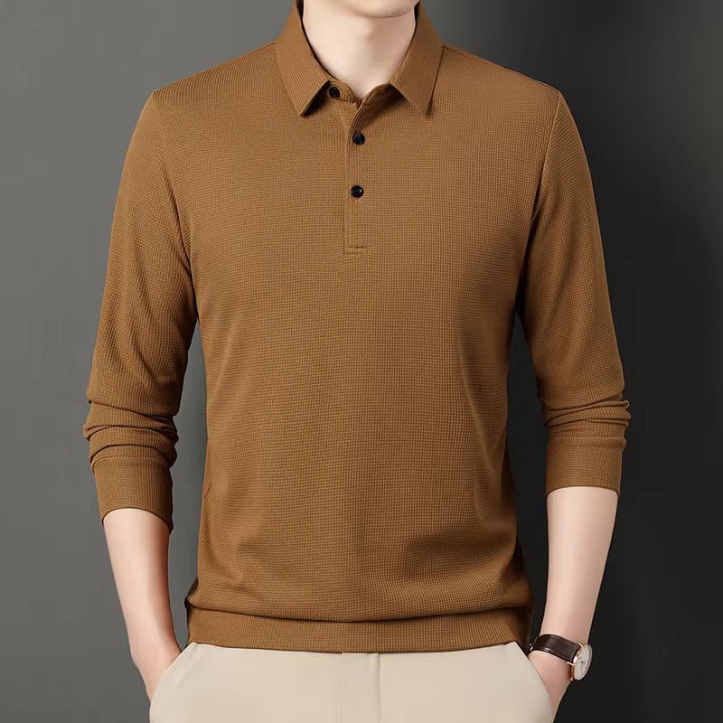 Long Sleeve Polo – Textured Knit – Smart Everyday Essential
