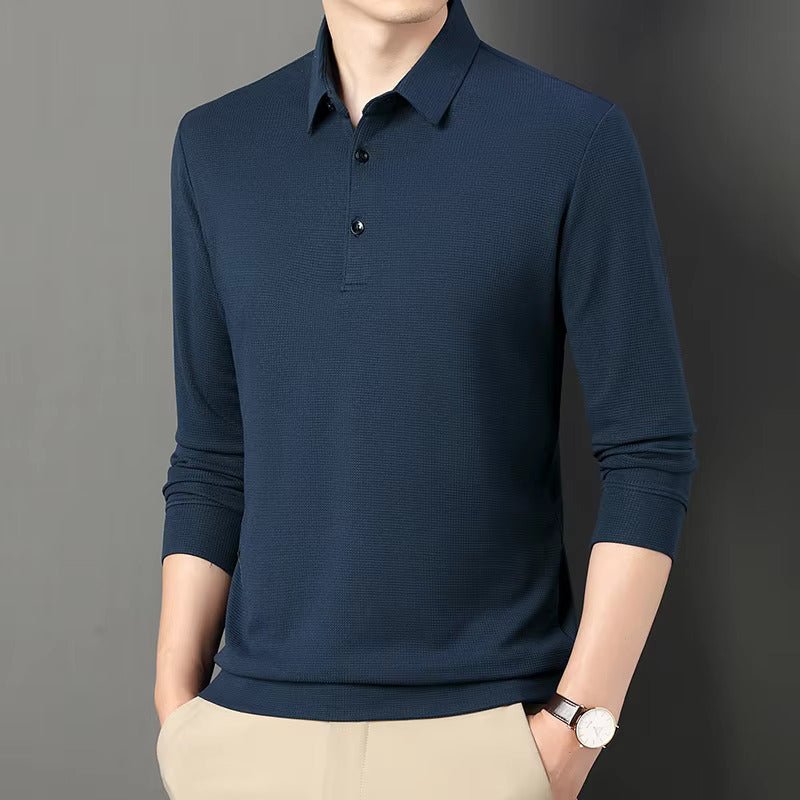 Long Sleeve Polo – Textured Knit – Smart Everyday Essential