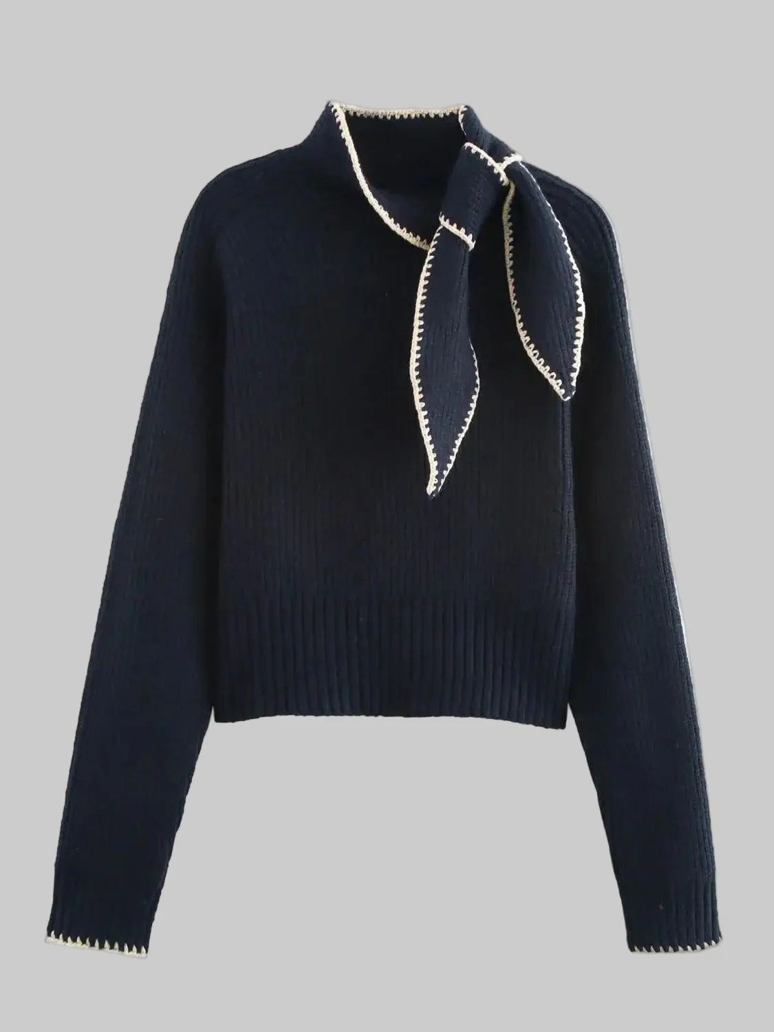 Long Sleeve Sweater – Bow Detail – Festive Winter Look