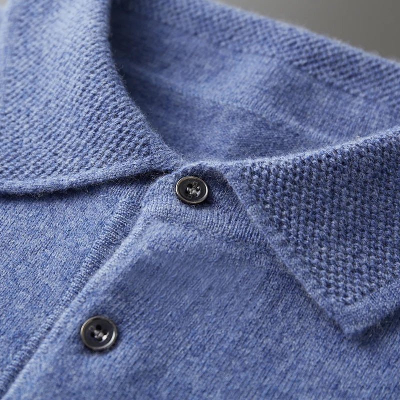 Men’s Merino Wool polo – Button Collar – Casual Smart Look