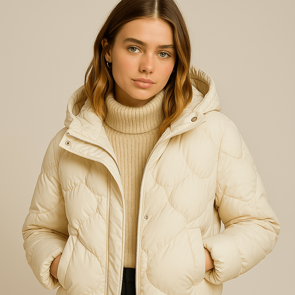 Puffer Jacket – Quilted Hooded Design – Lightweight Winter Warmth