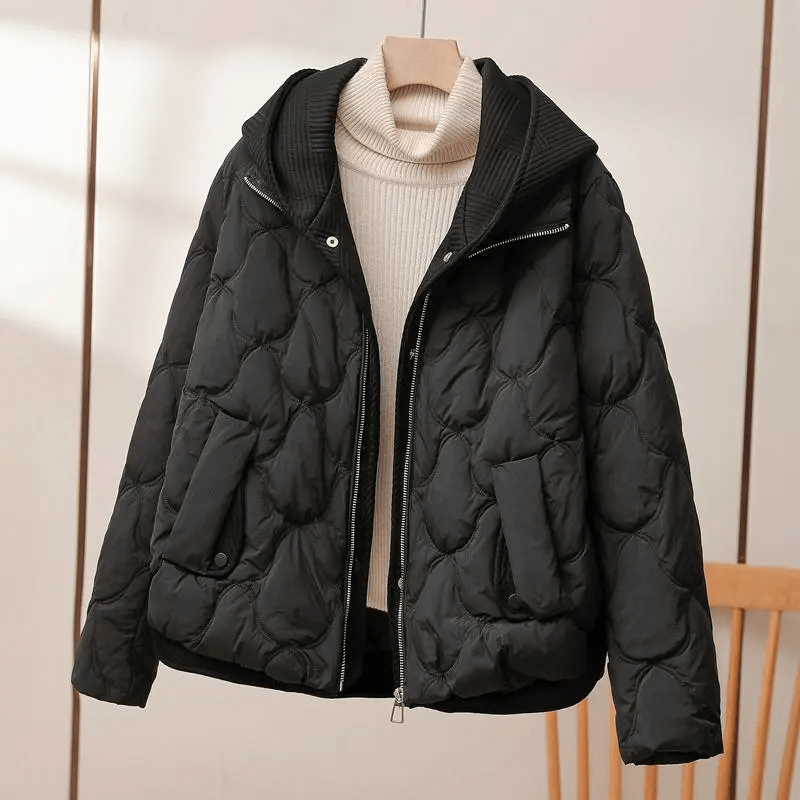 Puffer Jacket – Quilted Hooded Design – Lightweight Winter Warmth