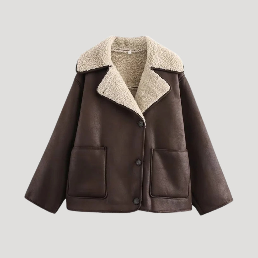 Shearling Collar Winter Coat