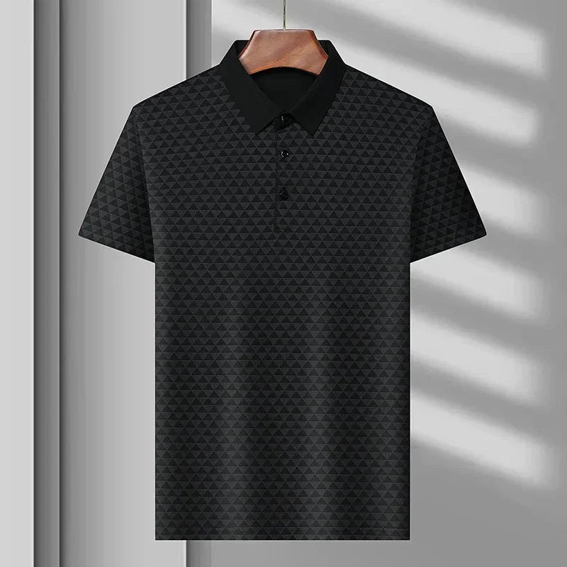 Polo Shirt – Diamond Texture – Luxe Silk-Blend Feel