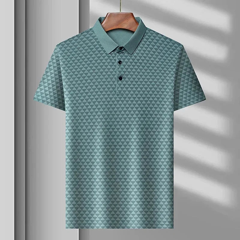 Polo Shirt – Diamond Texture – Luxe Silk-Blend Feel