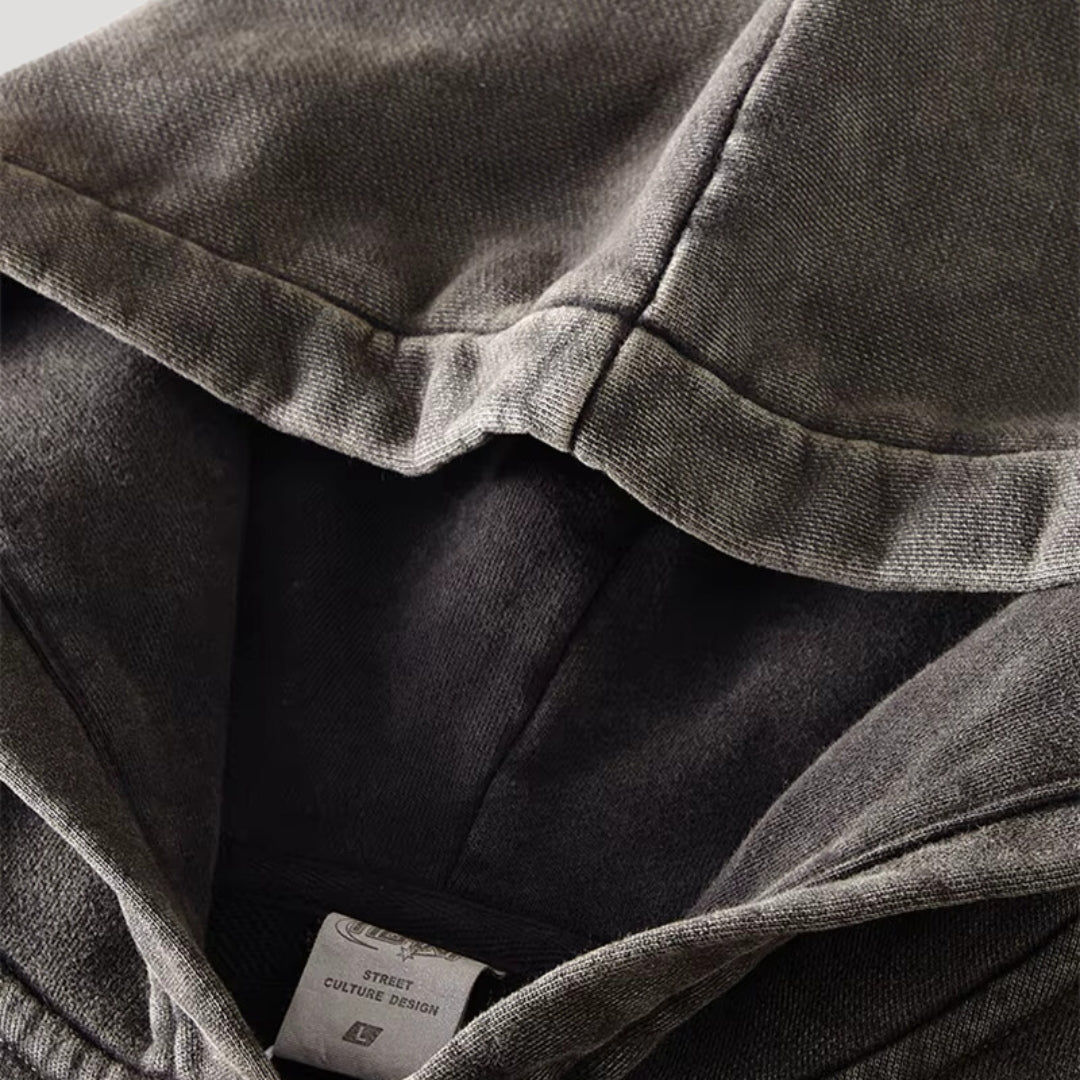 Men’s Zip-Up Hoodie – Vintage Red – Casual Everyday Fit