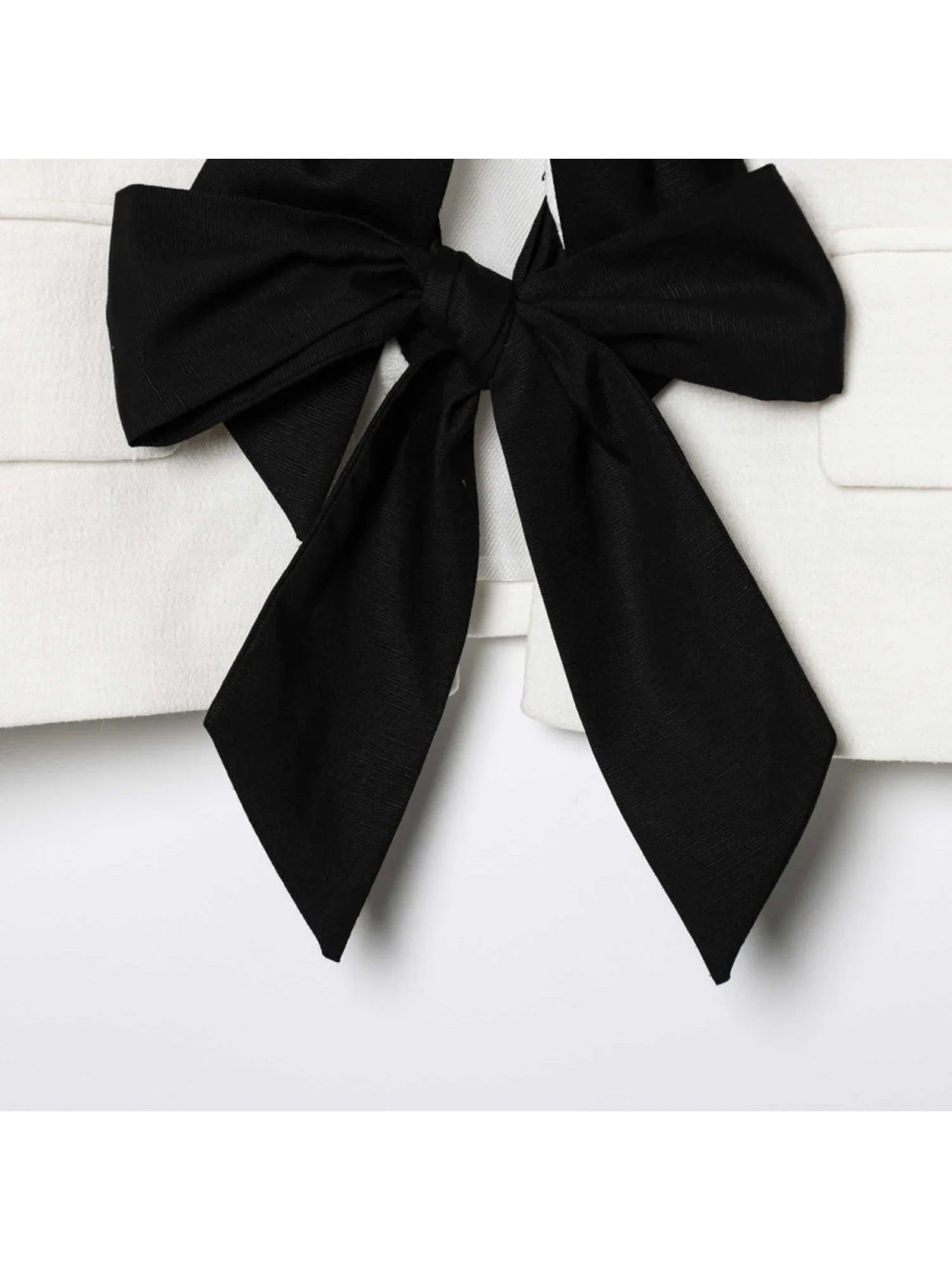 Women's Cropped Blazer Cotton with Bow Detail