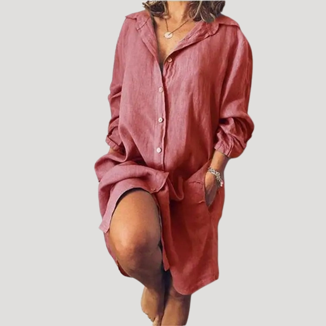 Shirt Dress – Polyester Blend – Casual Everyday Style