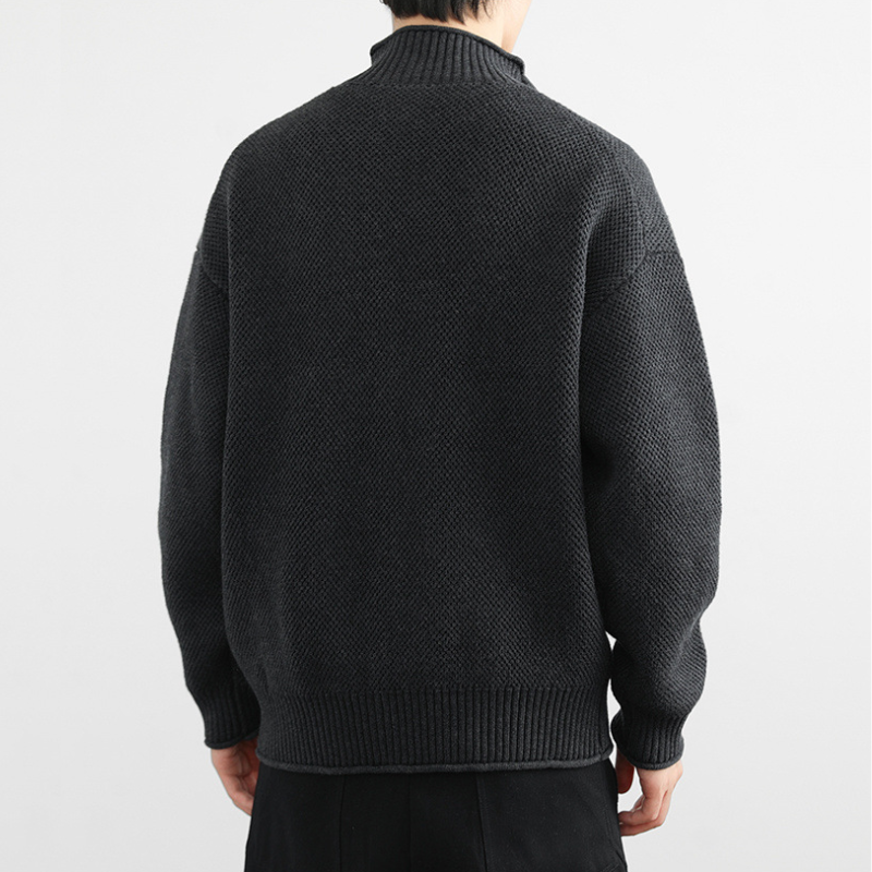 Zip-Up Cardigan – Textured Knit – Smart Casual Essential