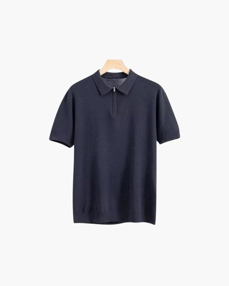 Zip Polo Shirt – Soft Knit – Modern Smart Casual Look