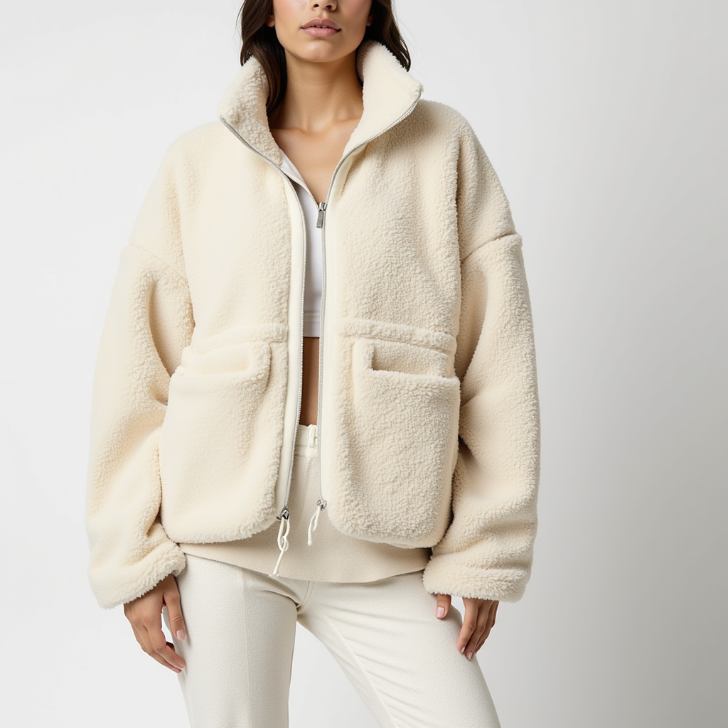 Teddy Fleece Jacket – Oversized Fit – Cozy Winter Style