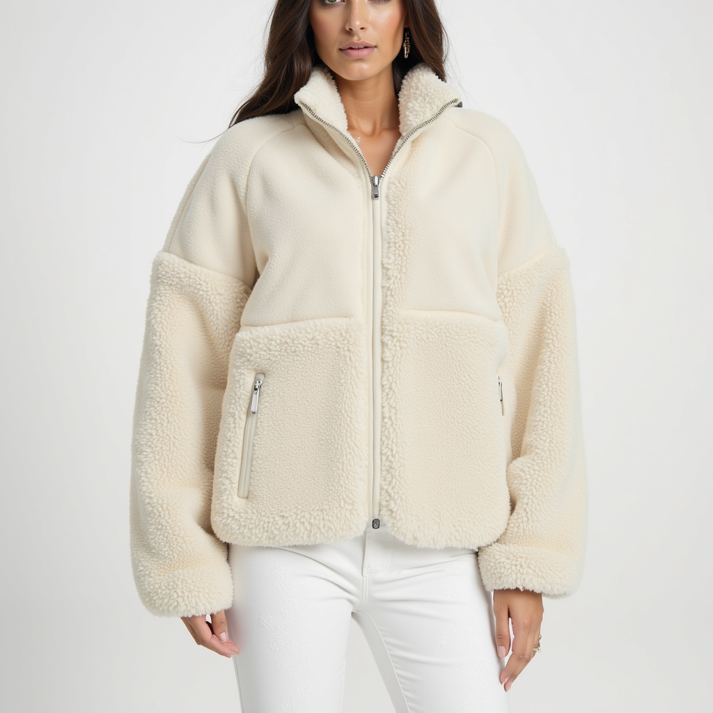 Teddy Fleece Jacket – Oversized Fit – Cozy Winter Style