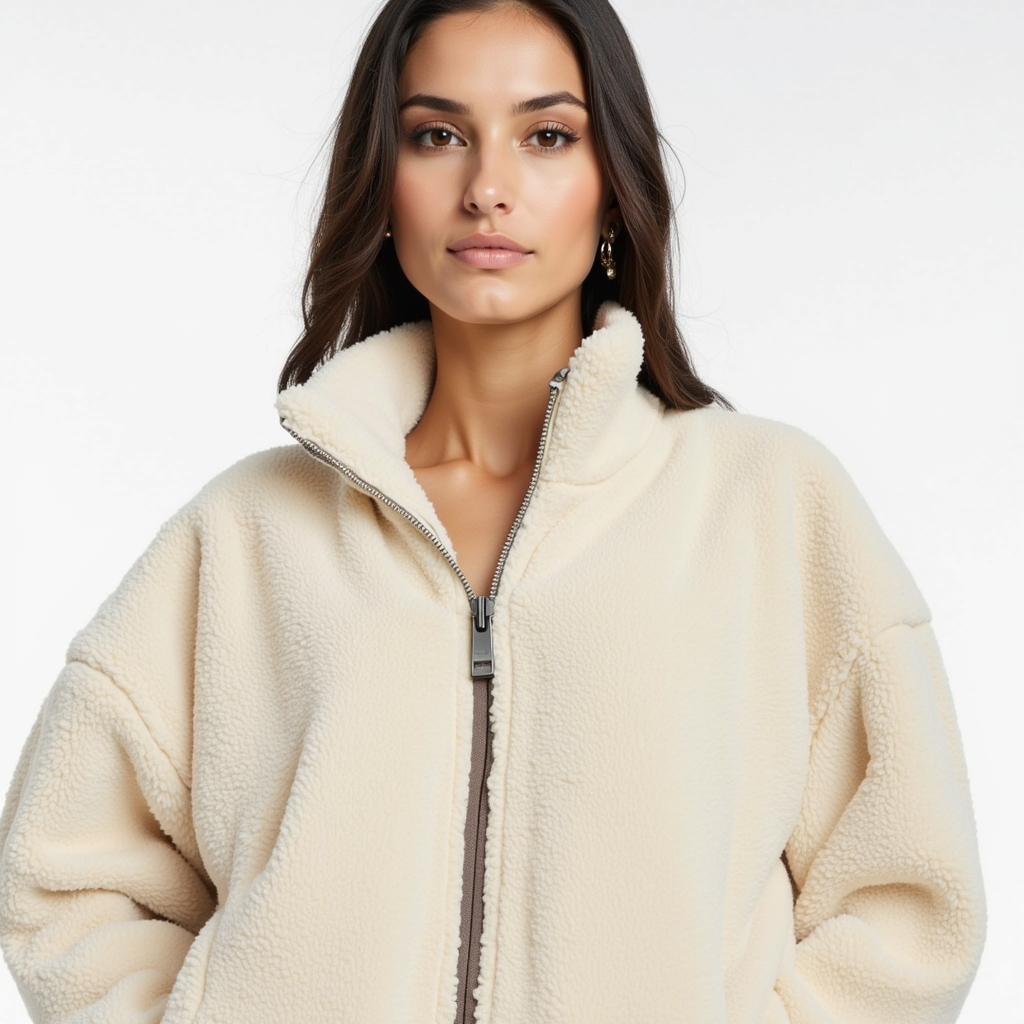 Teddy Fleece Jacket – Oversized Fit – Cozy Winter Style