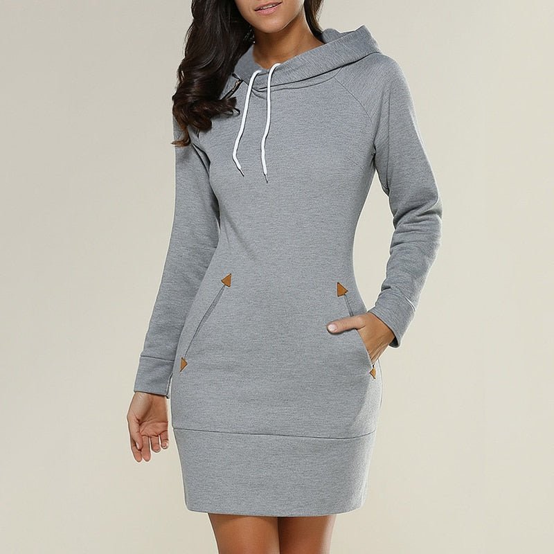 Sweater Dress – Hooded Style – Casual Everyday Look