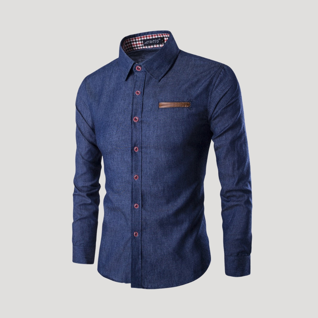 Denim Shirt – Slim Fit Cotton – Smart Casual Style