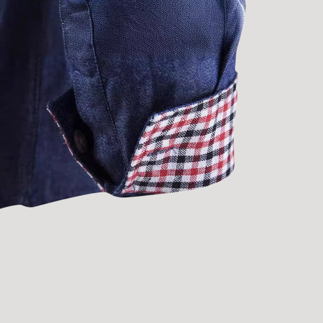 Denim Shirt – Slim Fit Cotton – Smart Casual Style