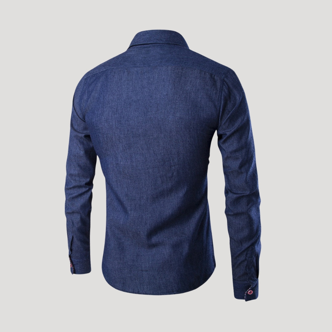 Denim Shirt – Slim Fit Cotton – Smart Casual Style