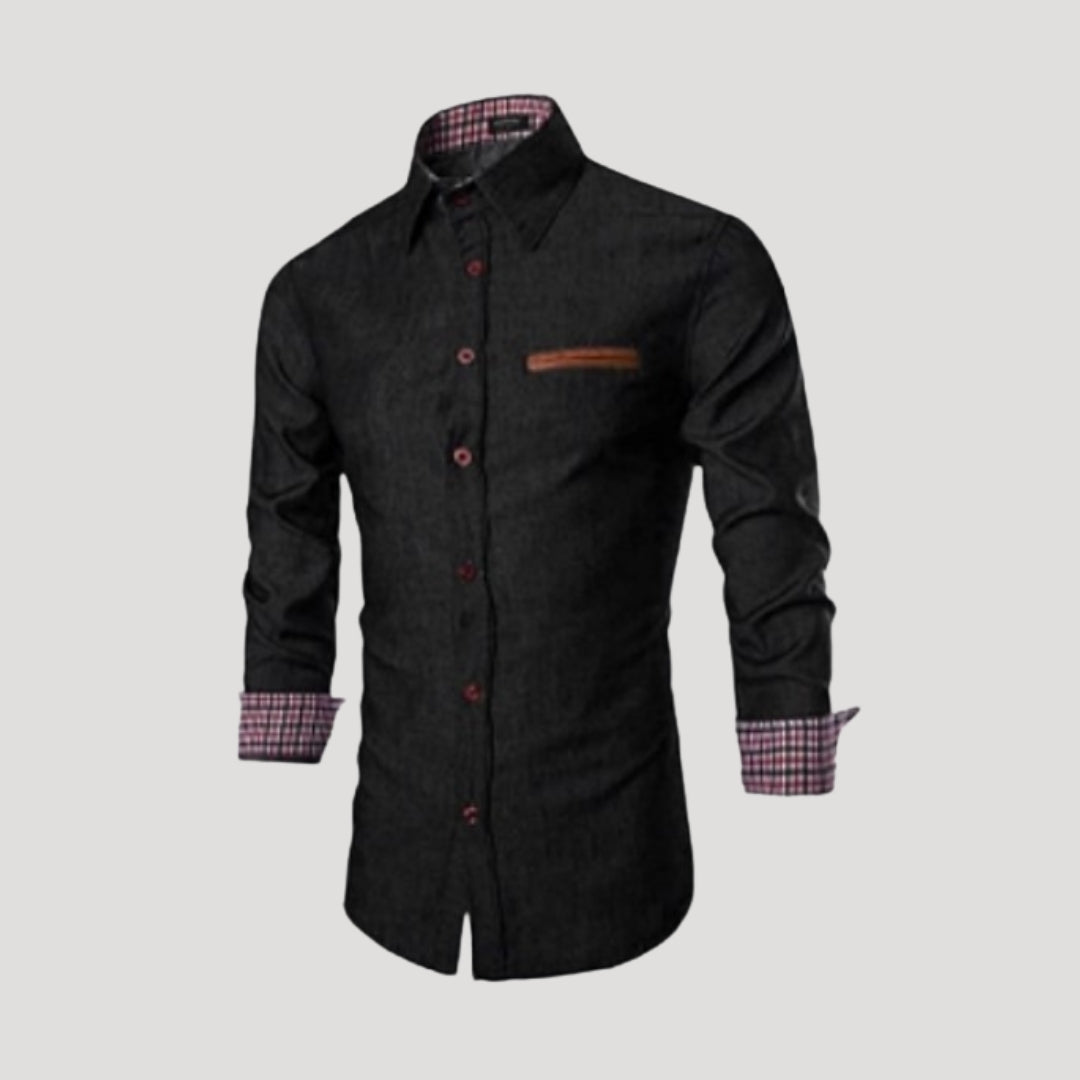 Denim Shirt – Slim Fit Cotton – Smart Casual Style