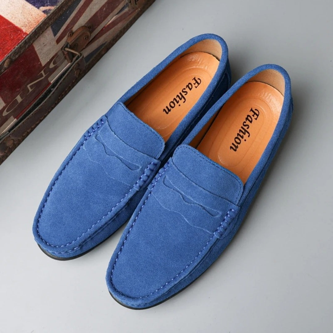 Men's suede loafers – Slip on driving shoes