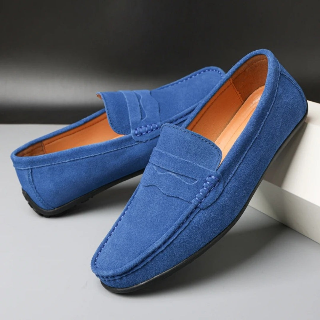 Men's suede loafers – Slip on driving shoes