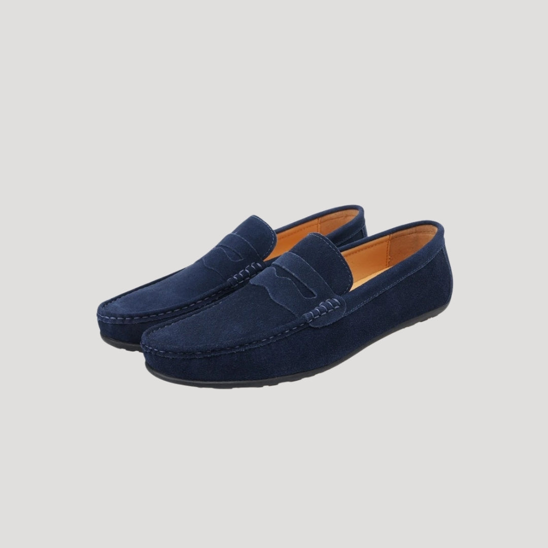 Men's suede loafers – Slip on driving shoes