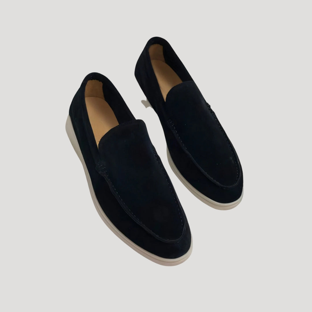 Men’s Suede Slip-On Loafers – Minimal Design – Casual Smart Shoes