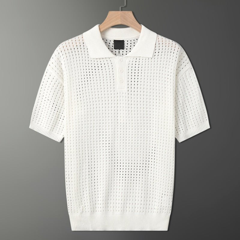 Polo Shirt – Open-Knit Cotton – Breathable Summer Essential