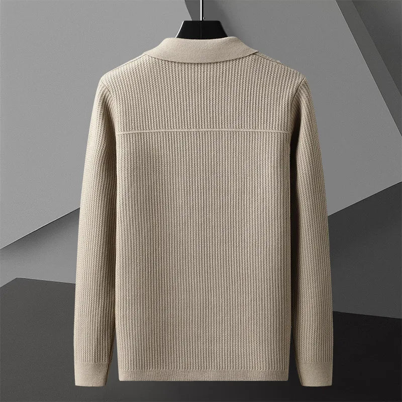 Knit Cardigan – Ribbed Texture – Minimal Smart Casual Look
