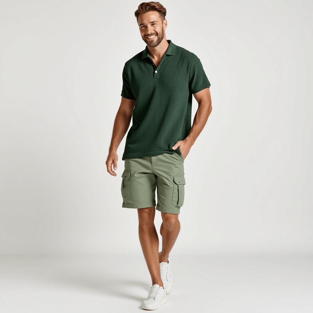 Polo Shirt – Textured Knit – Casual Smart Look