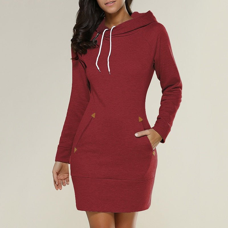 Hooded Dress – Knit Fabric – Casual Everyday Style