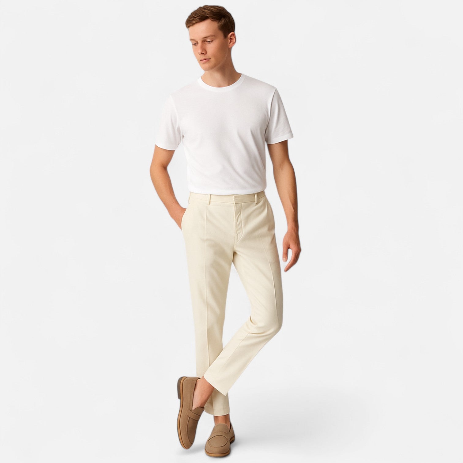 Chino Trousers – Soft Cotton Blend – Smart Casual Look for Men