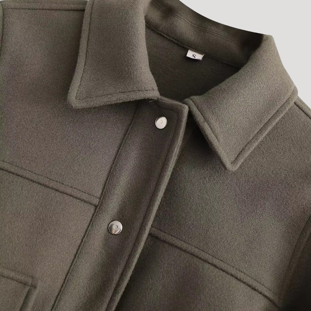 Veste utilitaire – Mélange de laine court – Style urbain décontracté