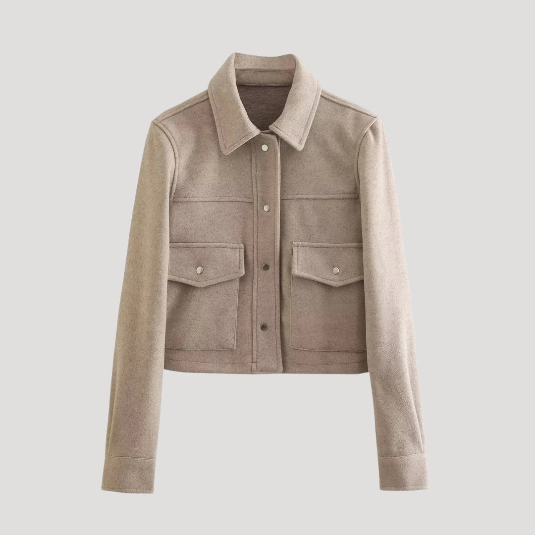 Veste utilitaire – Mélange de laine court – Style urbain décontracté