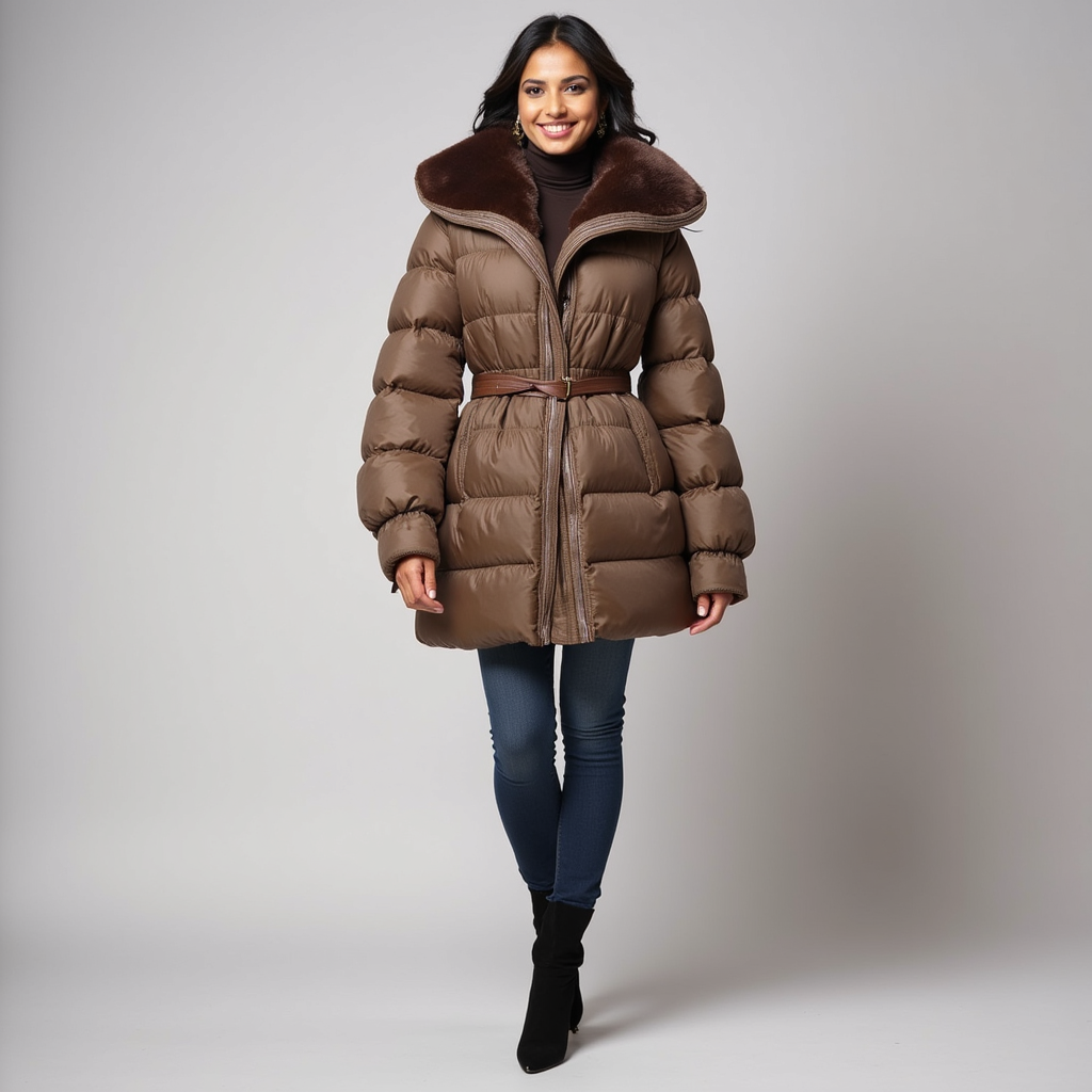 Puffer Jacket – Faux Fur Collar – Winter Warmth Style