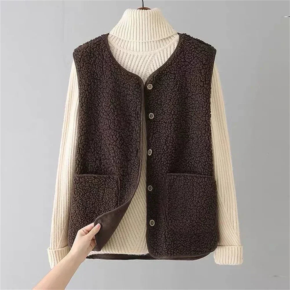Fleece Vest – Button Front – Soft Winter Layer