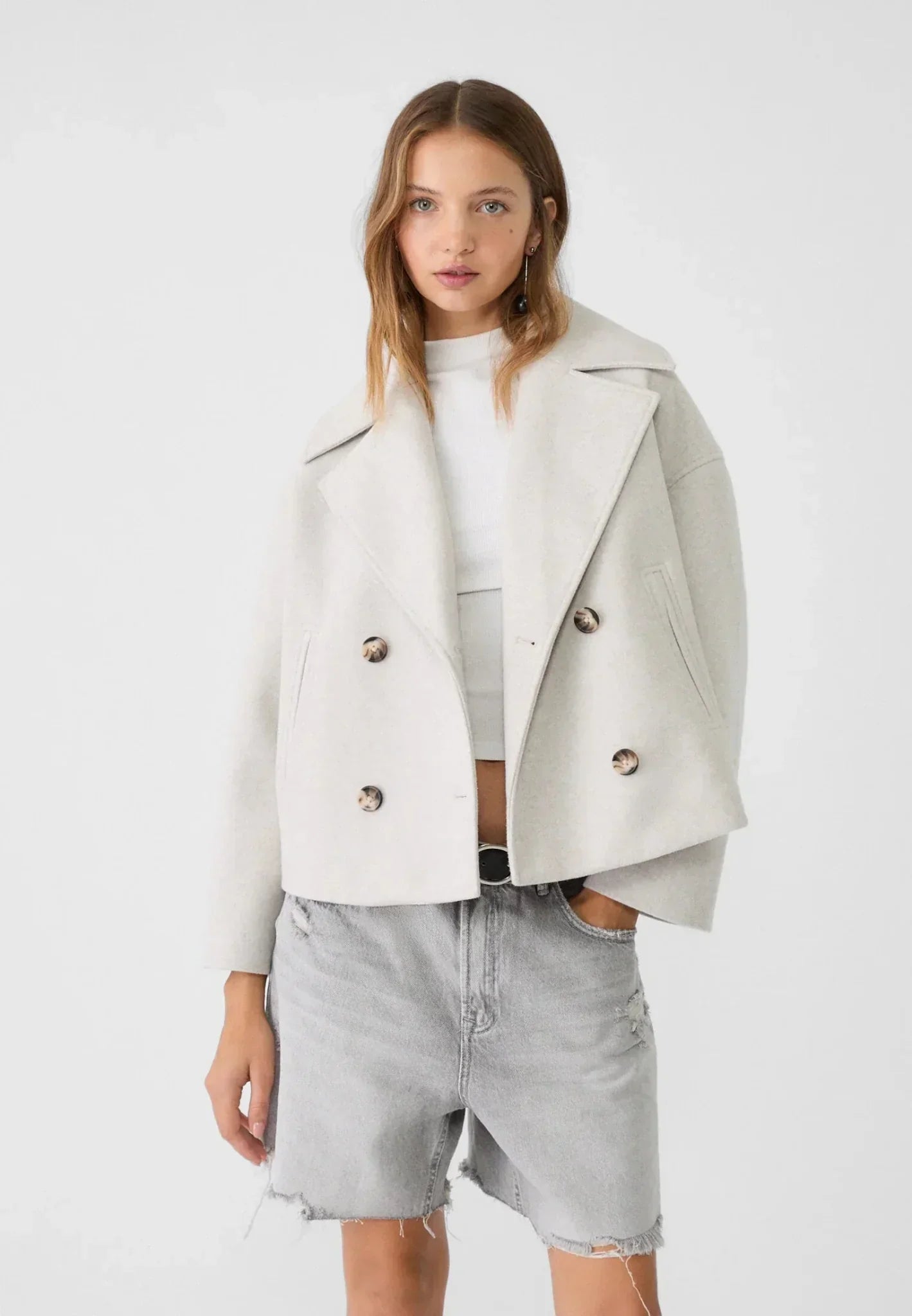 Cropped Jacket – Double-Breasted Style – Smart Casual Layer