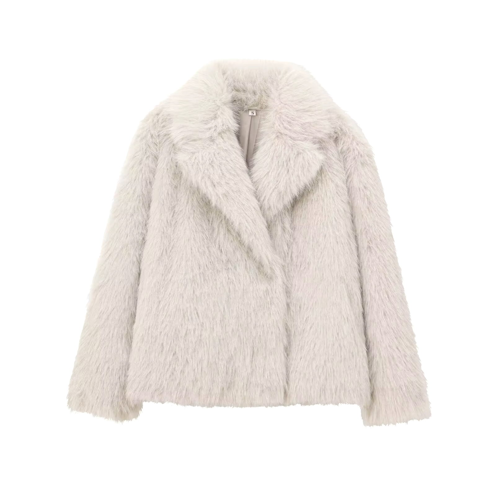 Faux Fur Coat – Soft Grey – Luxe Winter Glam Style